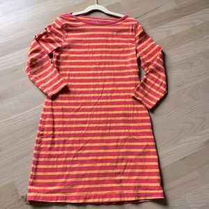 LL Bean Striped 3/4 Sleeve Cotton Dress